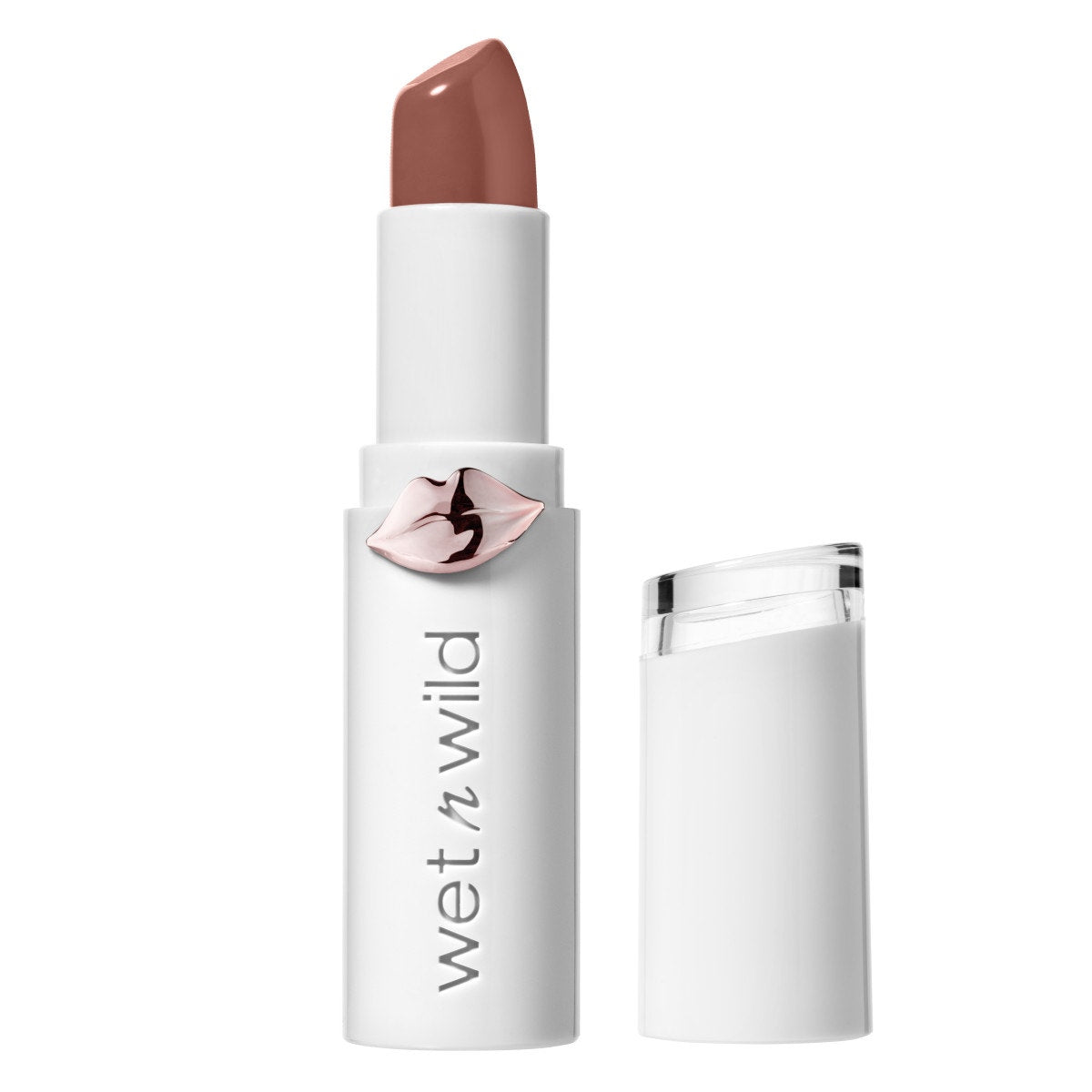 Wet n wild | Mega Last High-Shine Lip Color- Clothes Off | Product front facing cap off, with no background