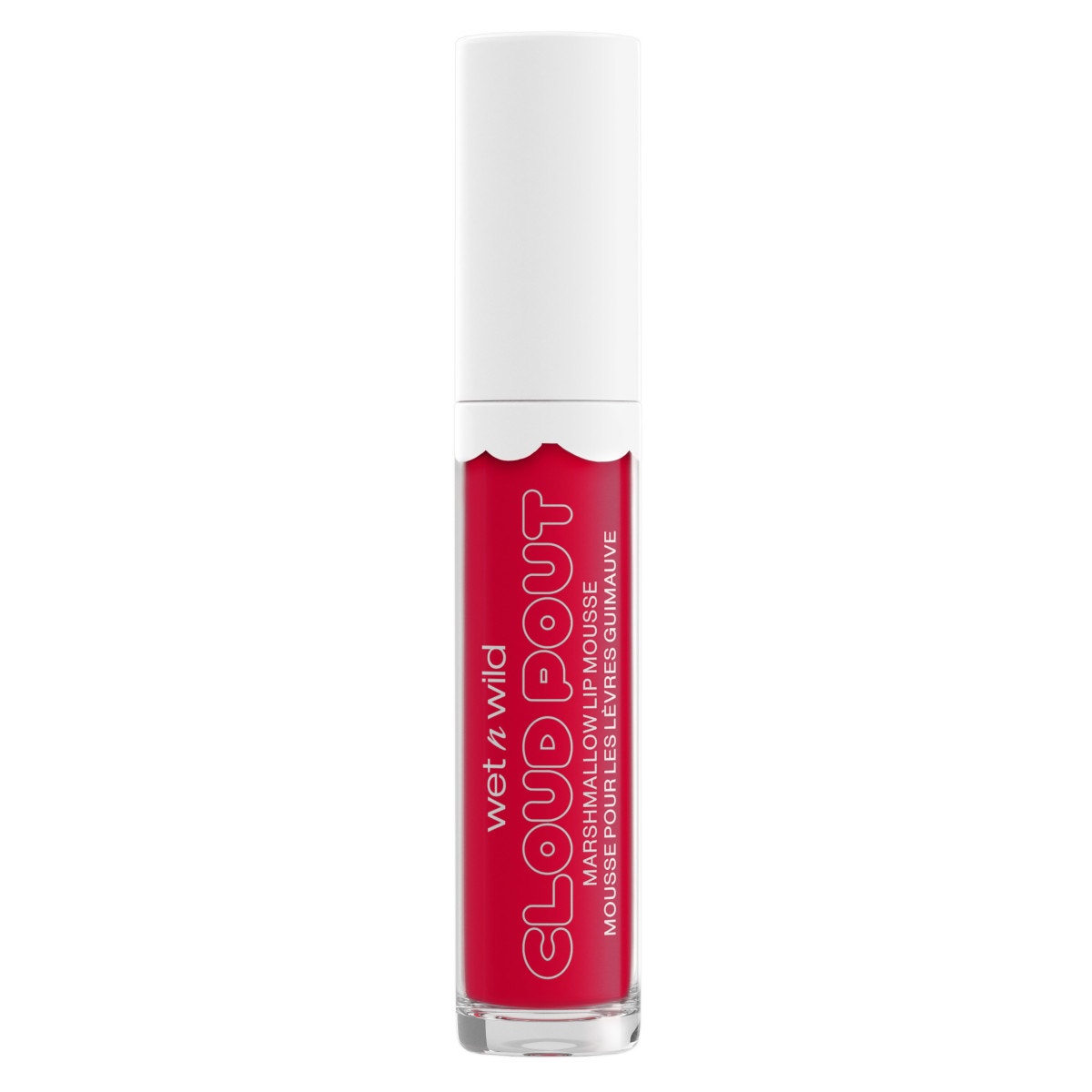 Wet n wild | Cloud Pout Marshmallow Lip Mousse- Don't Sugar Coat It | Product front facing cap on, with no background