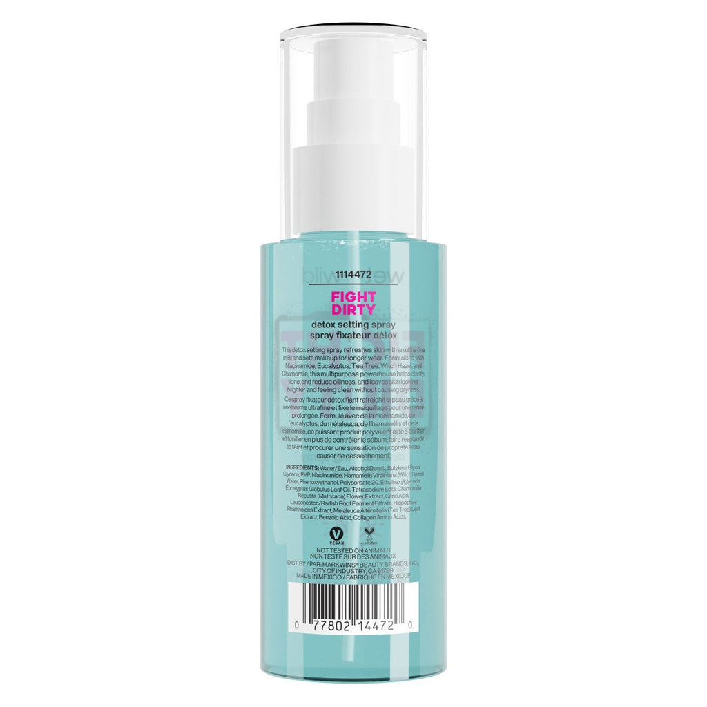 Wet n wild | Fight Dirty Detox Setting Spray | Product back facing cap on, with no background