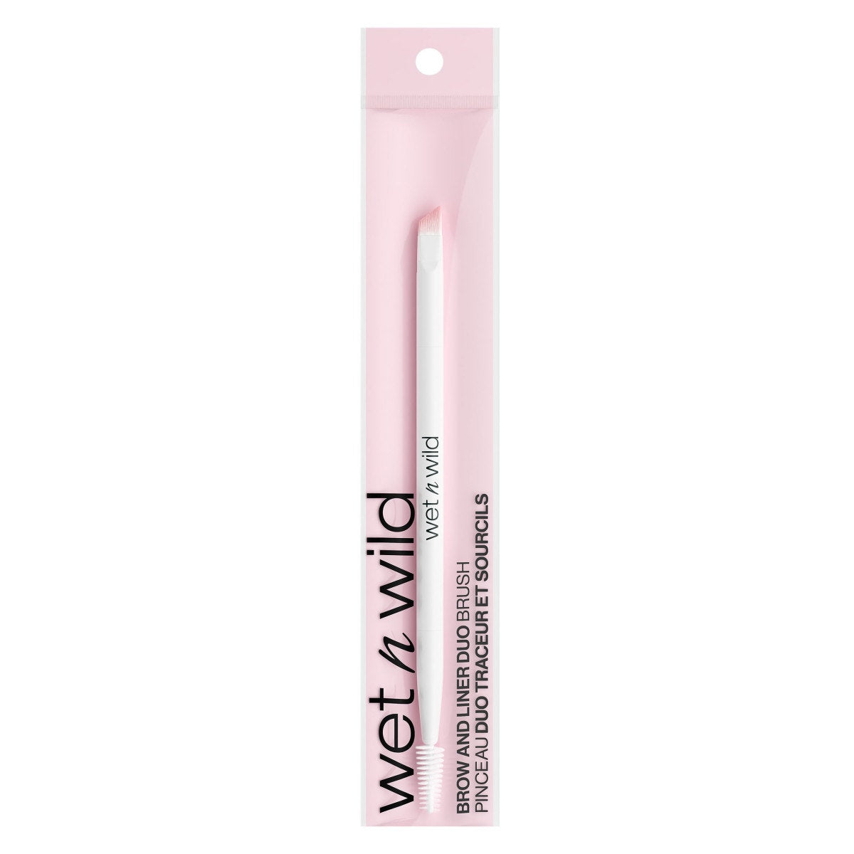 Wet n wild | Essential Brow & Liner Brush Duo | Product front facing in packaging, with no background