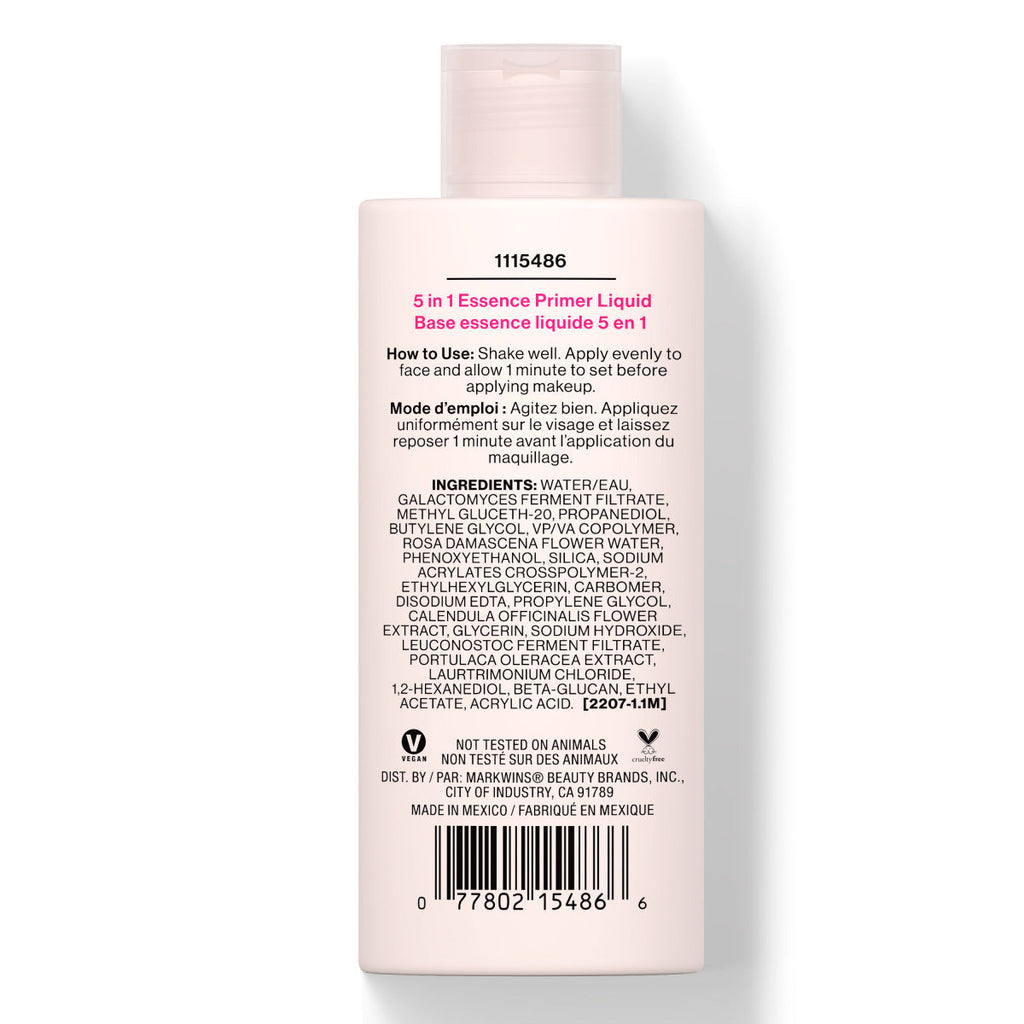 wet n wild | 5 in 1 Essence Primer Liquid | Backside of product
