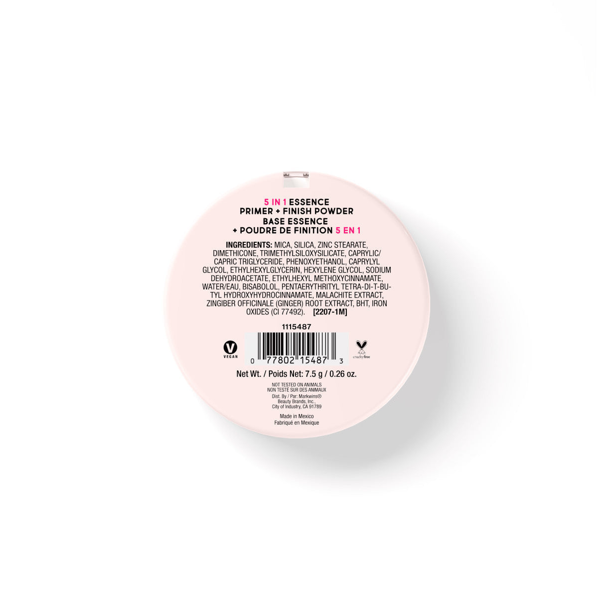 wet n wild | 5 in 1 Essence Primer + Finishing Powder | Product backside