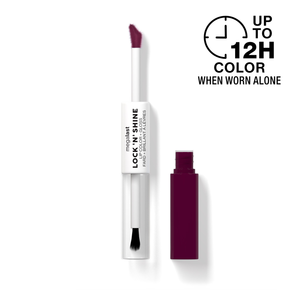 Megalast Lock 'N' Shine Lip Color + Gloss- Dark Wisteria