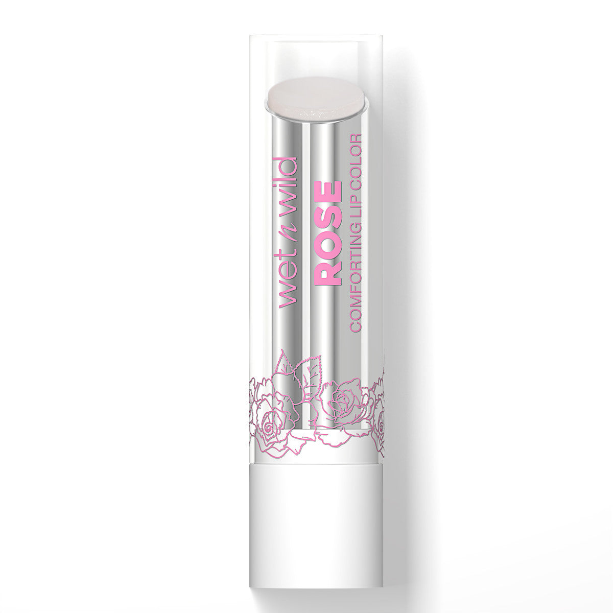 Wet n wild | Rose Comforting Lip Color- So Much Shine | Product front facing cap on, with no background