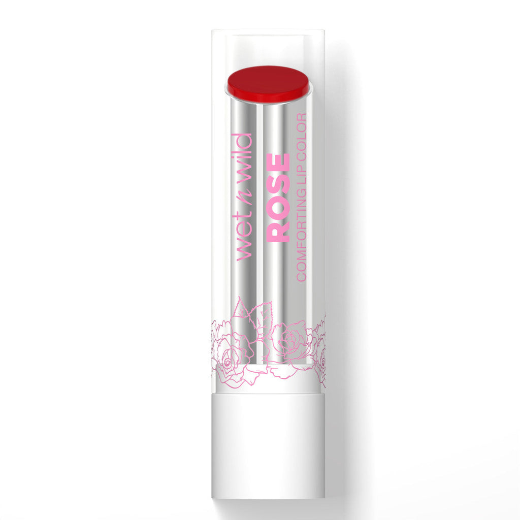 Wet n wild | Rose Comforting Lip Color- Cherry Syrup | Product front facing cap on, with no background