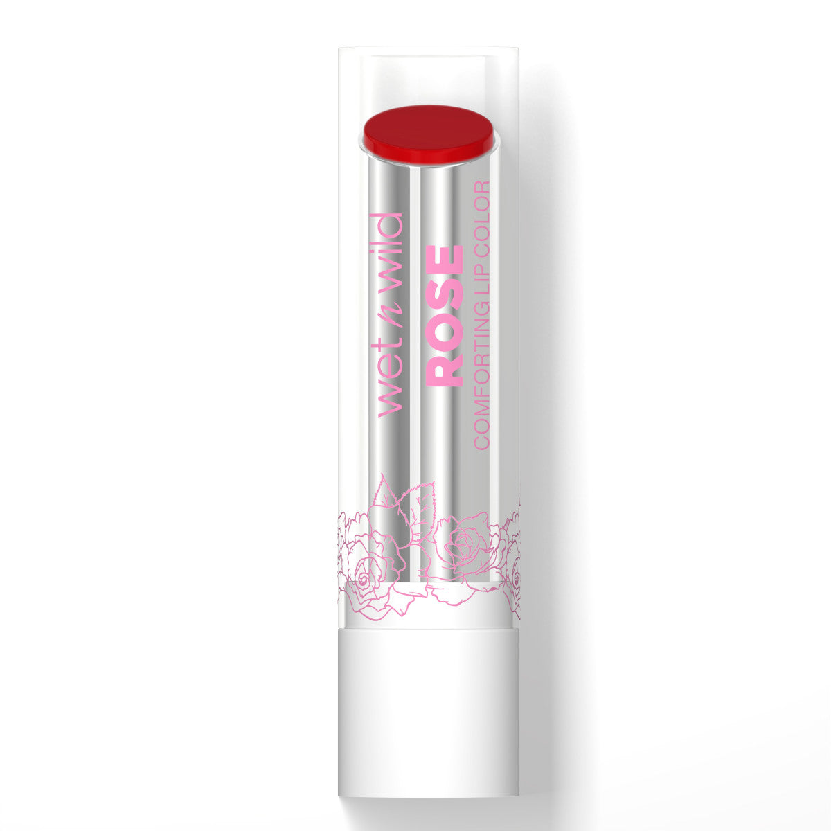 Wet n wild | Rose Comforting Lip Color- Cherry Syrup | Product front facing cap on, with no background