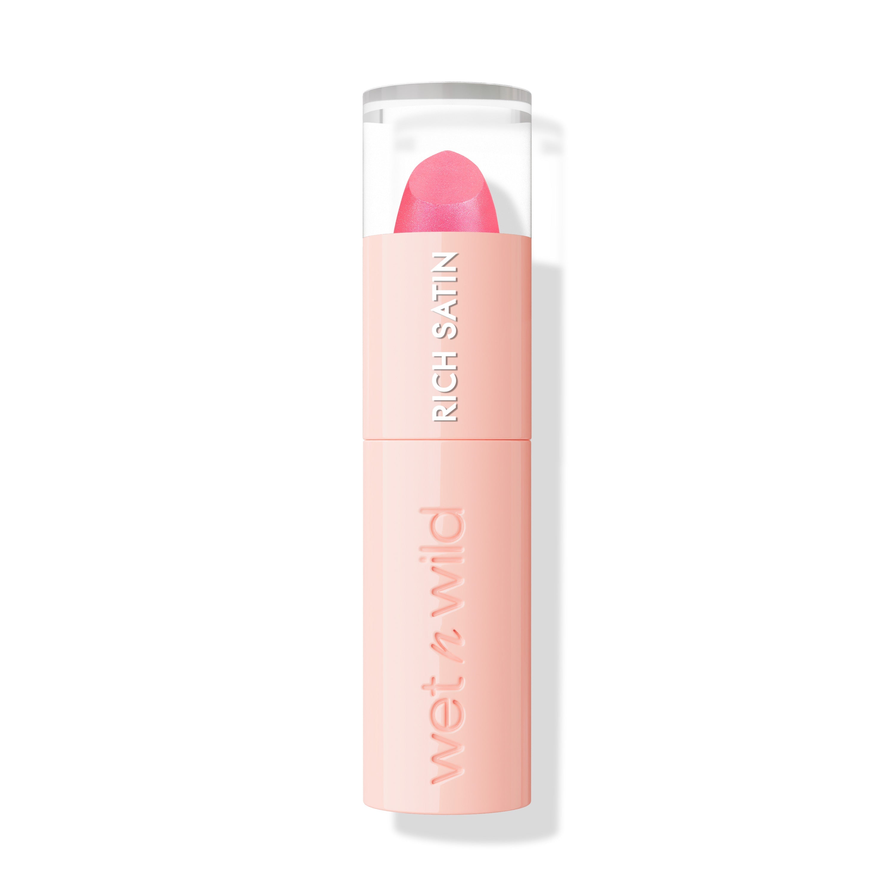Wet n wild | Mega Last Rich Satin Lip Color | Product front facing lid closed, with no background