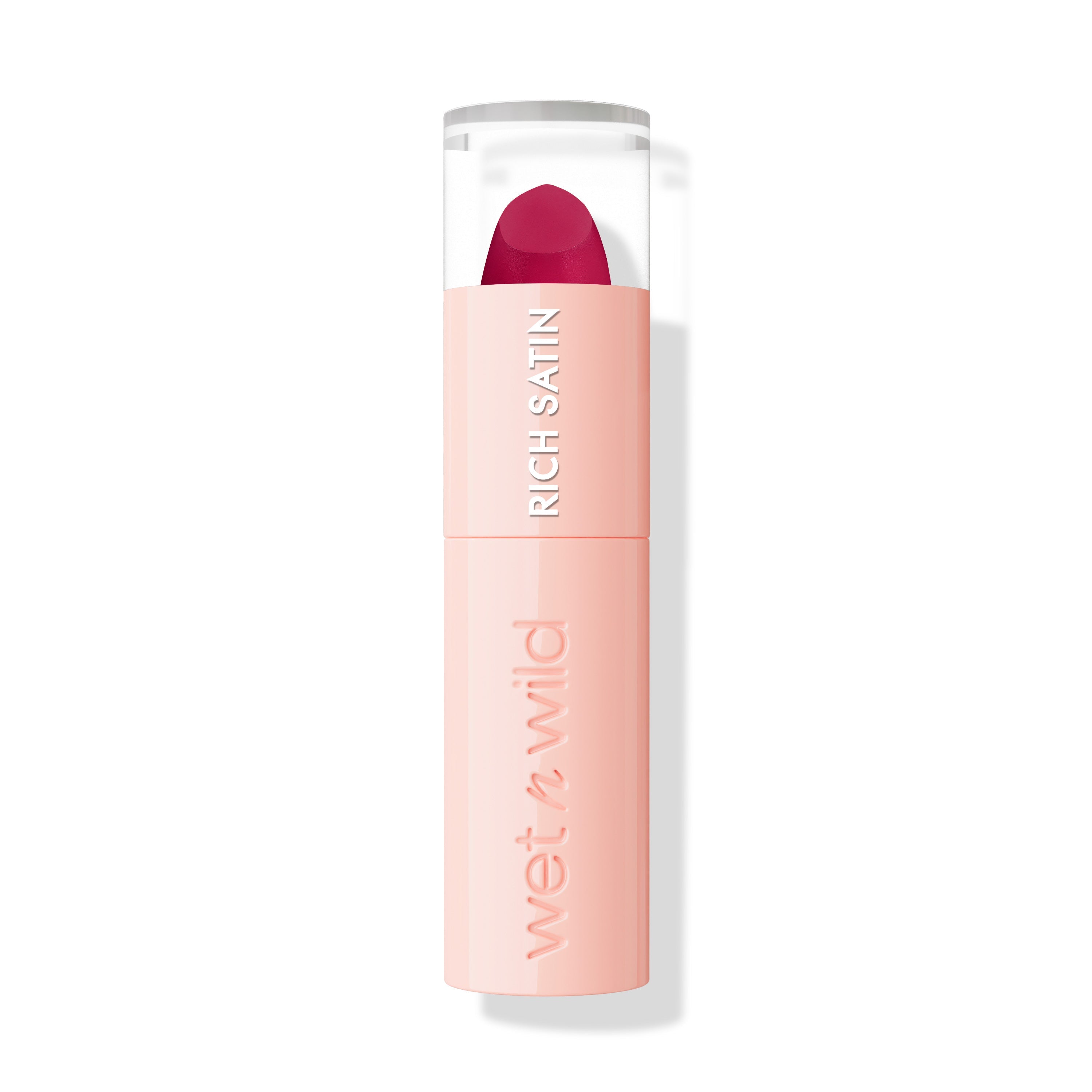 Wet n wild | Mega Last Rich Satin Lip Color | Product front facing lid closed, with no background