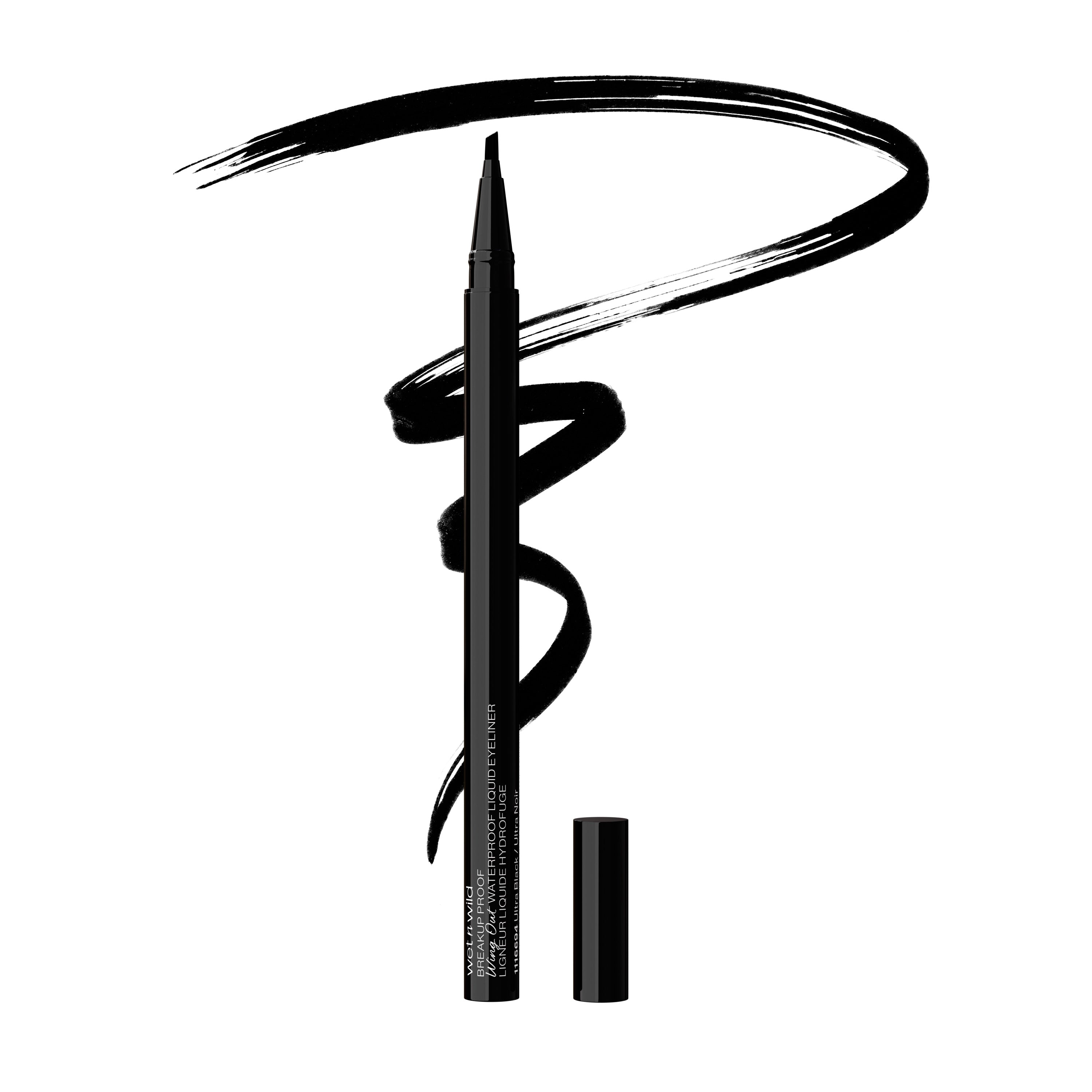 Open and swatch Breakup Proof Wing Out Waterproof Liquid Eyeliner in shade Ultra Black
