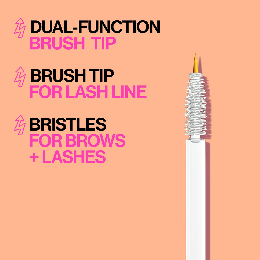 Wet n wild | Boost Me Up Brow &amp; Lash Serum | Product applicator, with product details background
