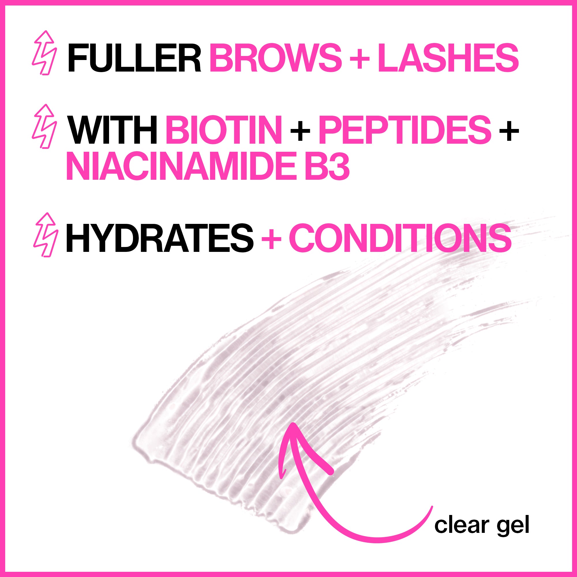 Wet n wild | Boost Me Up Brow &amp; Lash Serum | Product swatch, with product description background