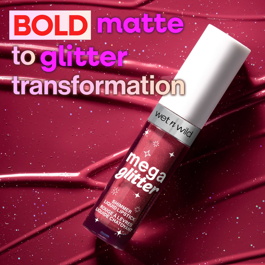 mega glitter liquid lipstick. Apply, let it dry, press lips together for the glitter reveal.