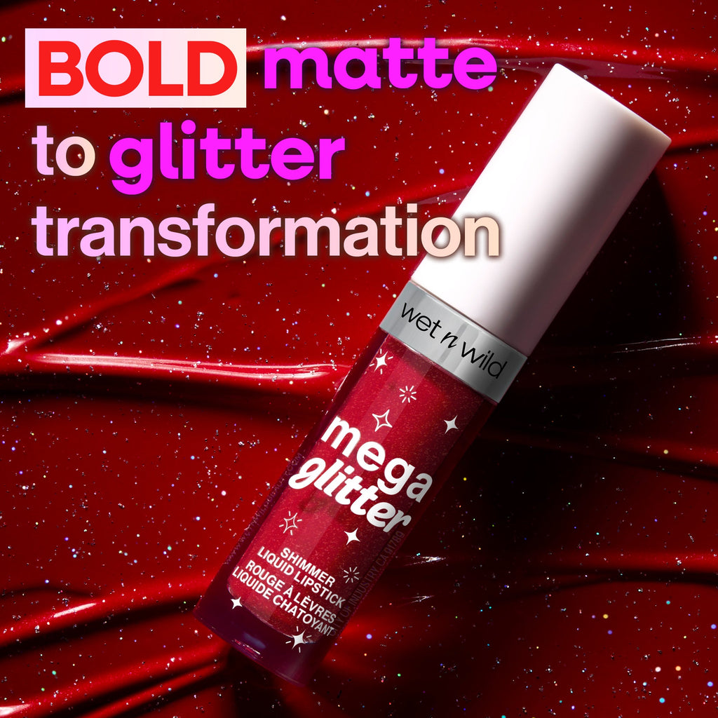 mega glitter liquid lipstick. Apply, let it dry, press lips together for the glitter reveal.