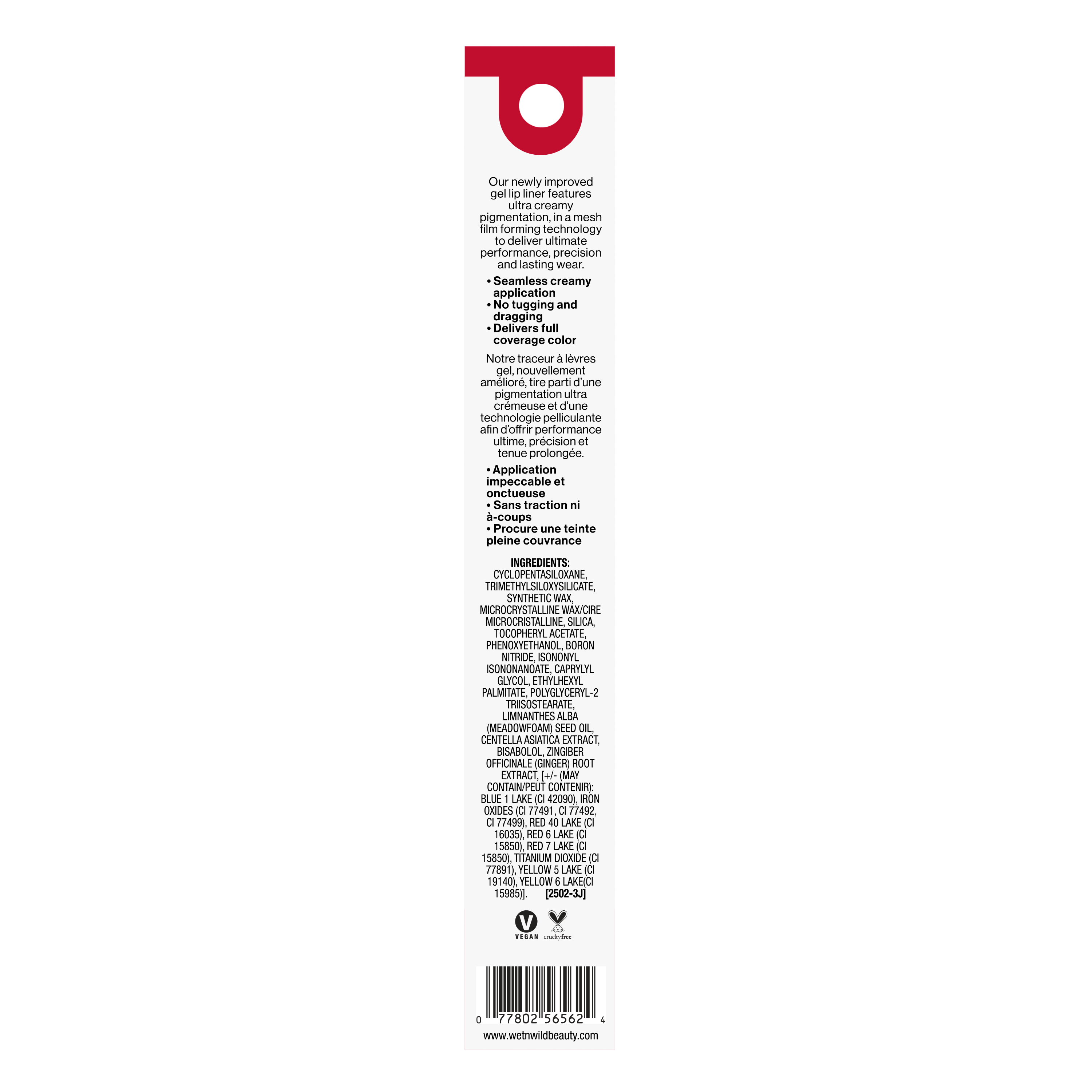 Perfect Pout Gel Lip Liner -Red The Scene - wet n wild Beauty