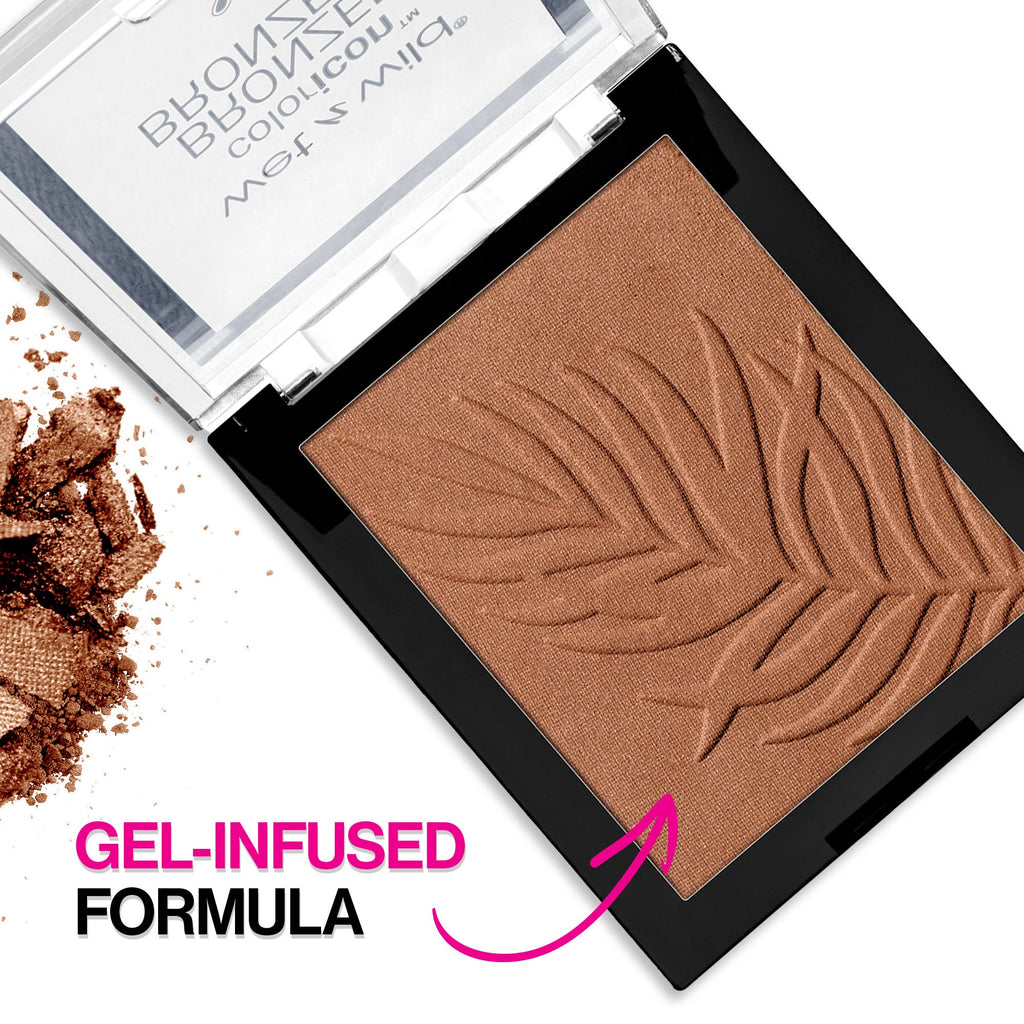 Wet n wild | Color Icon Bronzer | Product swatch, with product description background